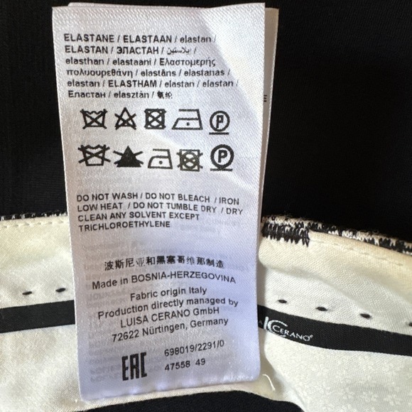 Luisa Cerano Pants Size USA 10 Multi Pattern Italian Fabric Pants Slacks - Picture 9 of 10